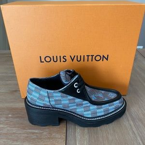 Louis Vuitton LV Damier Pop Beaubourg Derby platform shoes sz 40